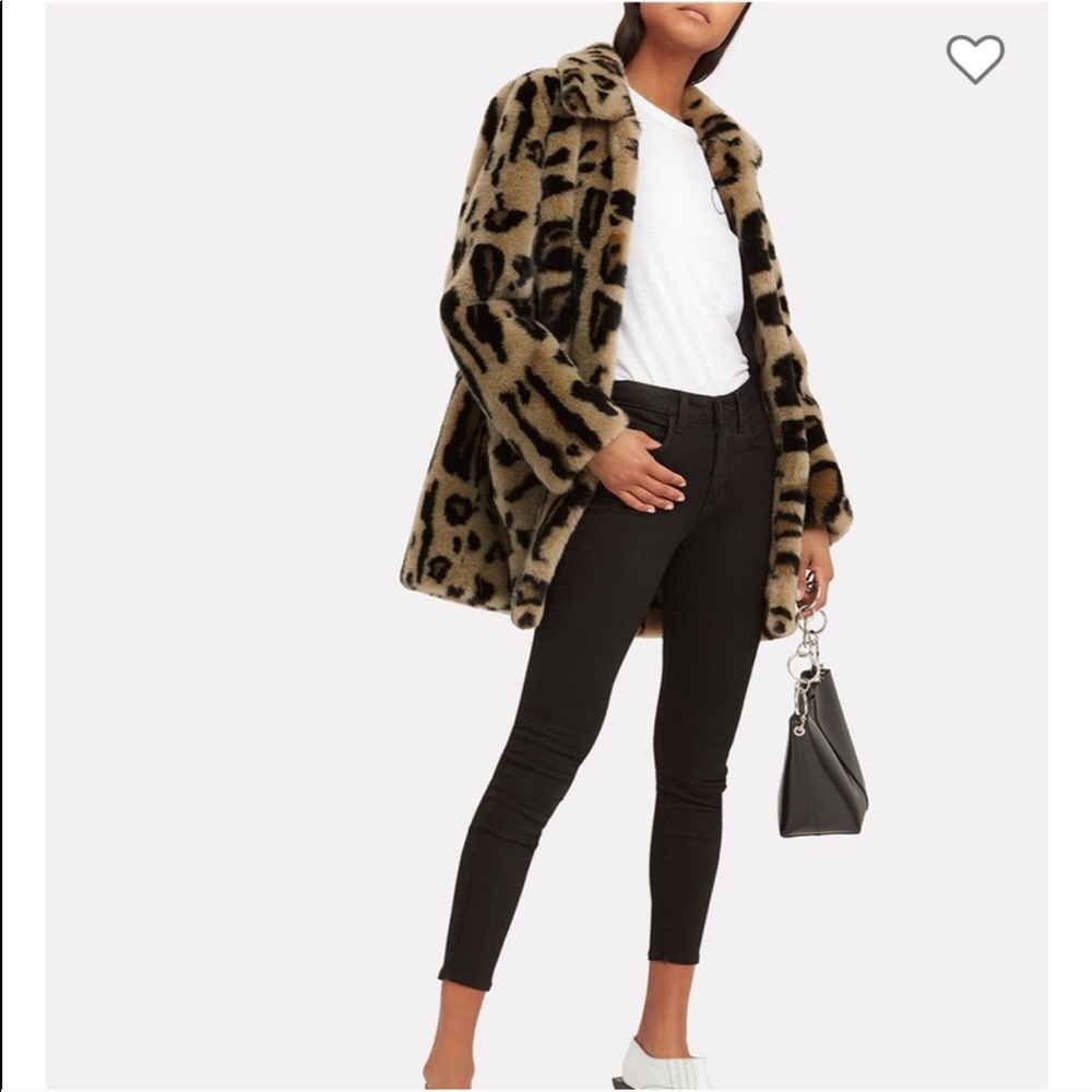 STAND Alexa Leopard Faux Fur Coat